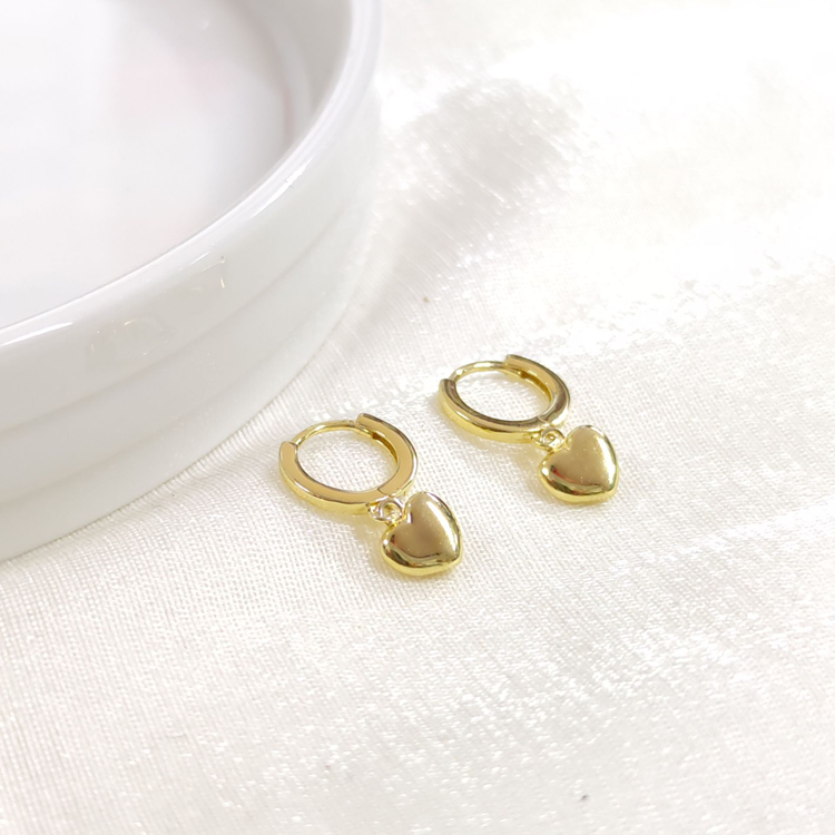 İTHAL KALP GÜMÜŞ 8 MM HALKA KÜPE