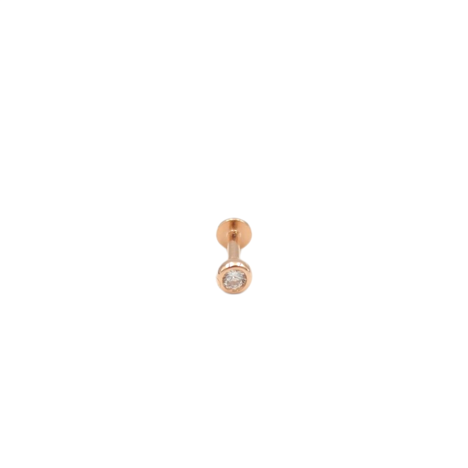 ÖNDEN ÇEVİRMELİ TEK TAŞ GÜMÜŞ PIERCING TRAGUS