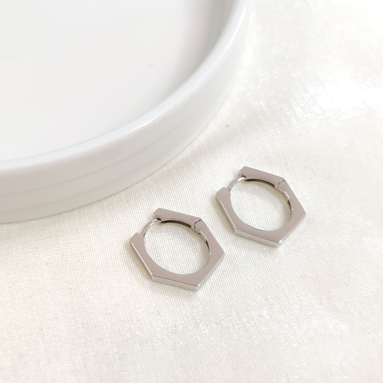 İTHAL 12 MM ALTIGEN GÜMÜŞ HALKA KÜPE