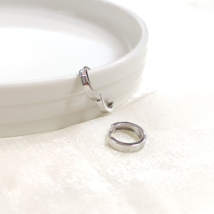 İTHAL 10 MM DESENLİ GÜMÜŞ HALKA KÜPE