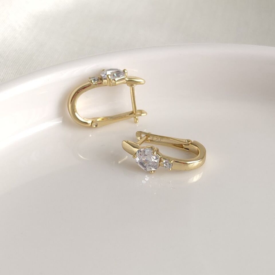 XUPING TAŞLI OVAL J HALKA GOLD KÜPE