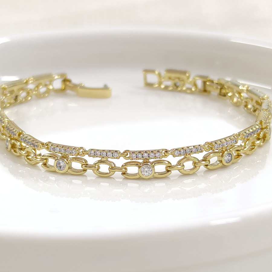 XUPING İKİ GÖRÜNÜMLÜ BİLEKLİK GOLD 17+2 CM