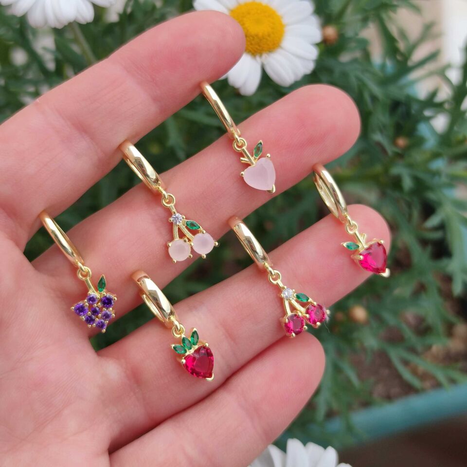 ELMA TEK HALKA GÜMÜŞ KÜPE ALTIN SARI - STD