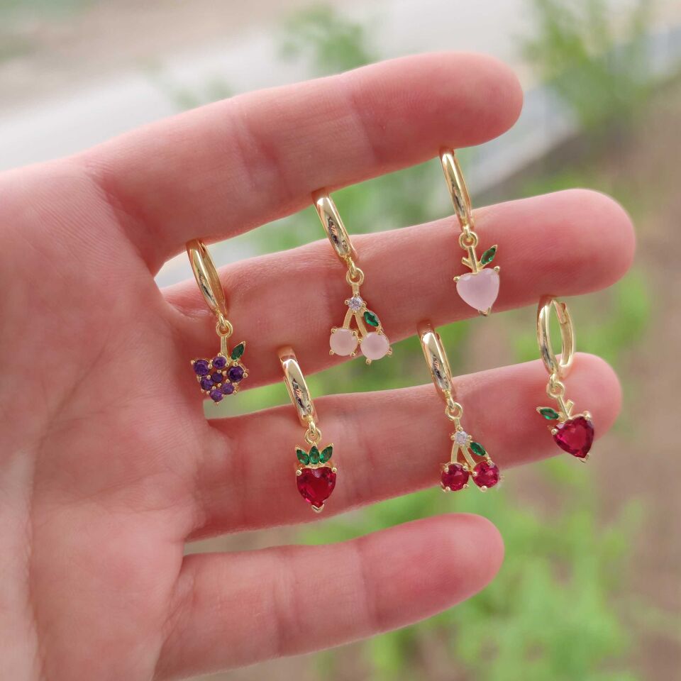 ELMA TEK HALKA GÜMÜŞ KÜPE ALTIN SARI - STD