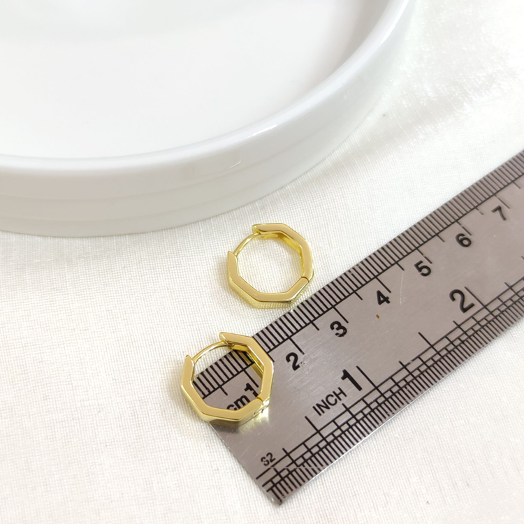 İTHAL 12  MM SEKİZGEN GÜMÜŞ HALKA KÜPE