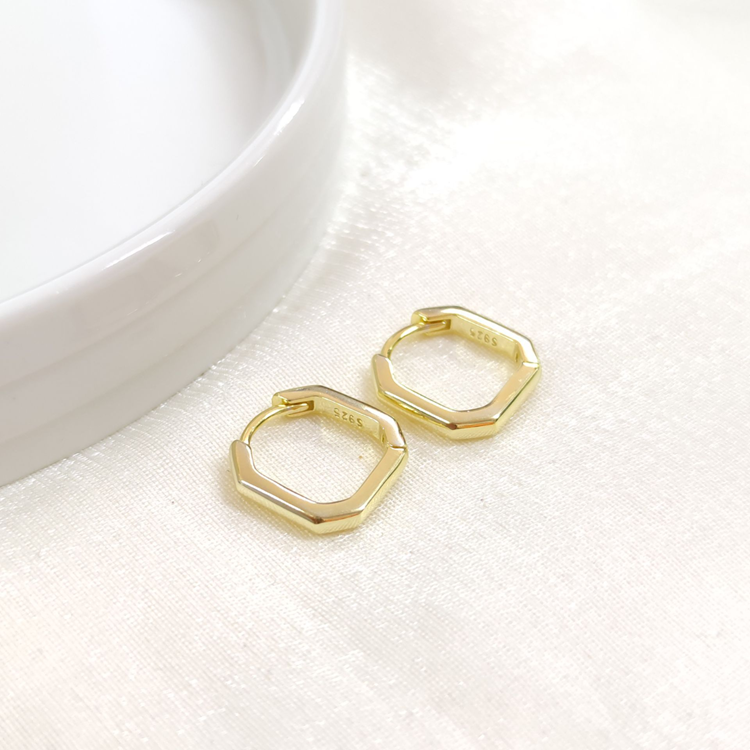 İTHAL 12  MM KÖŞELİ GÜMÜŞ HALKA KÜPE