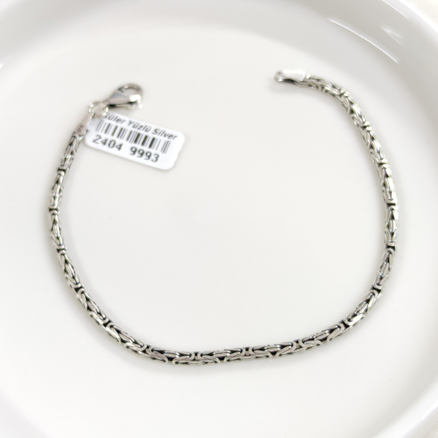 YUVARLAK 2,30 MM KRAL ZİNCİR ERKEK GÜMÜŞ BİLEKLİK 20 CM