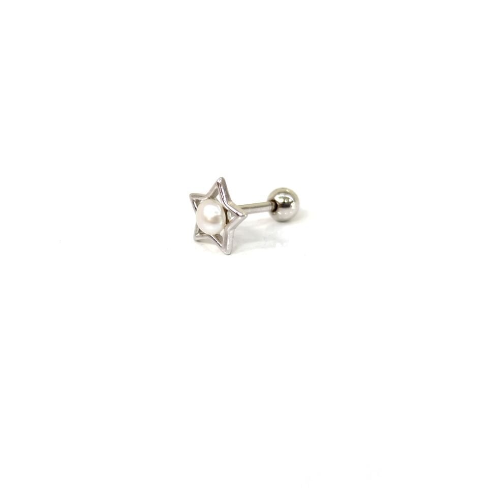 İNCİ YILDIZ GÜMÜŞ TRAGUS PIERCING