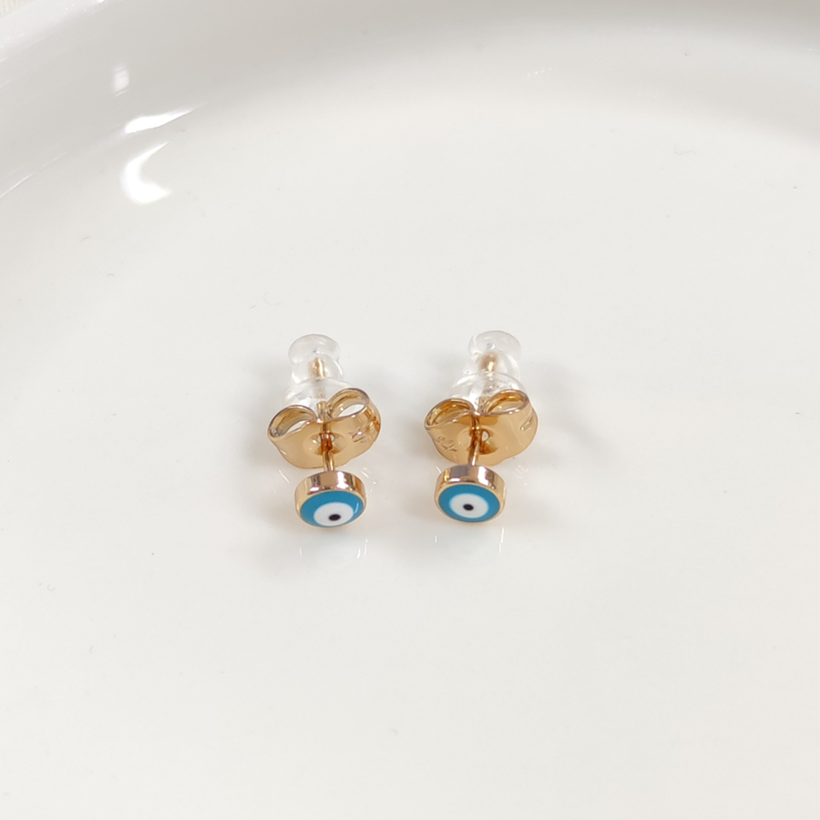 XUPING 6 MM MİNELİ NAZAR BONCUKLU ÇİVİ KÜPE