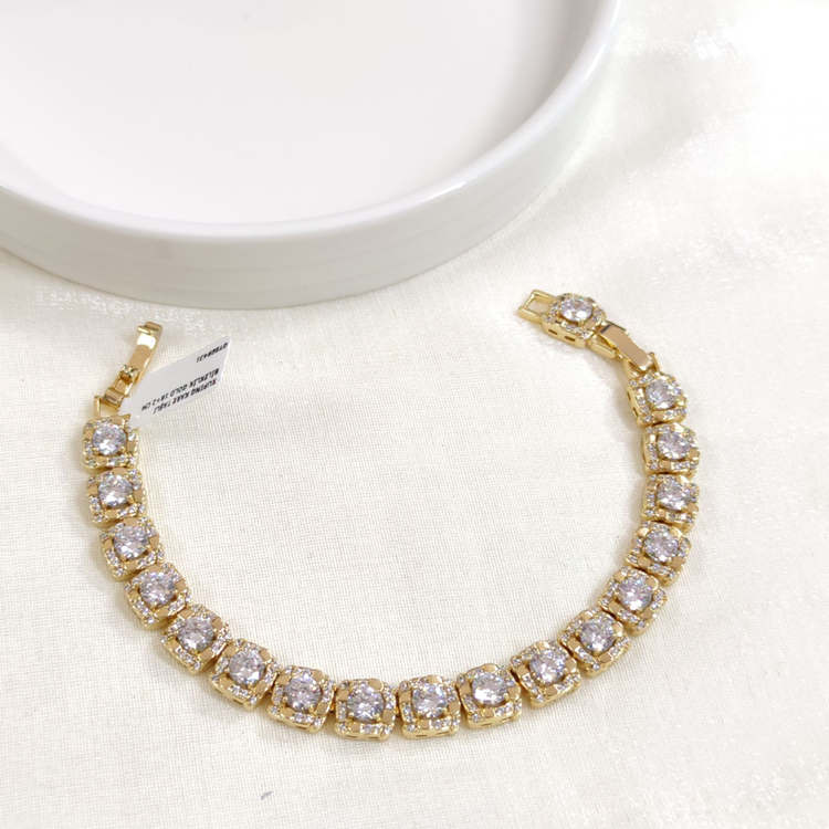 XUPING KARE TAŞLI BİLEKLİK GOLD 16+2 CM