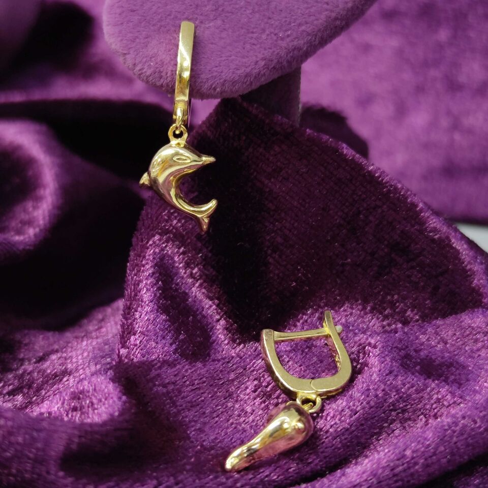 YUNUS J HALKA GÜMÜŞ KÜPE ALTIN SARI - STD