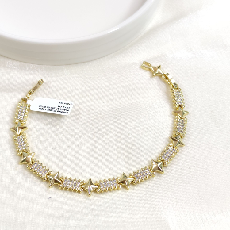 XUPING YILDIZ TAŞLI PLAKA BİLEKLİK GOLD 17+2 CM