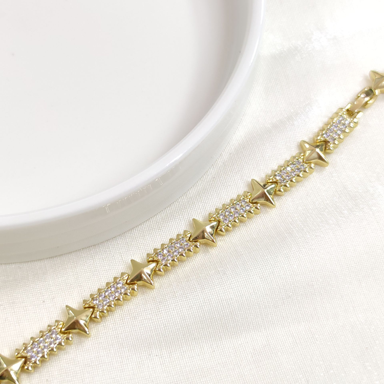 XUPING YILDIZ TAŞLI PLAKA BİLEKLİK GOLD 17+2 CM