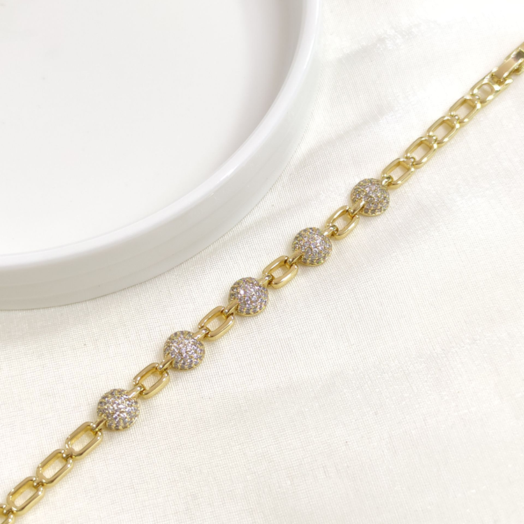 XUPING ATAÇ TAŞLI TOP BİLEKLİK GOLD 17+2 CM