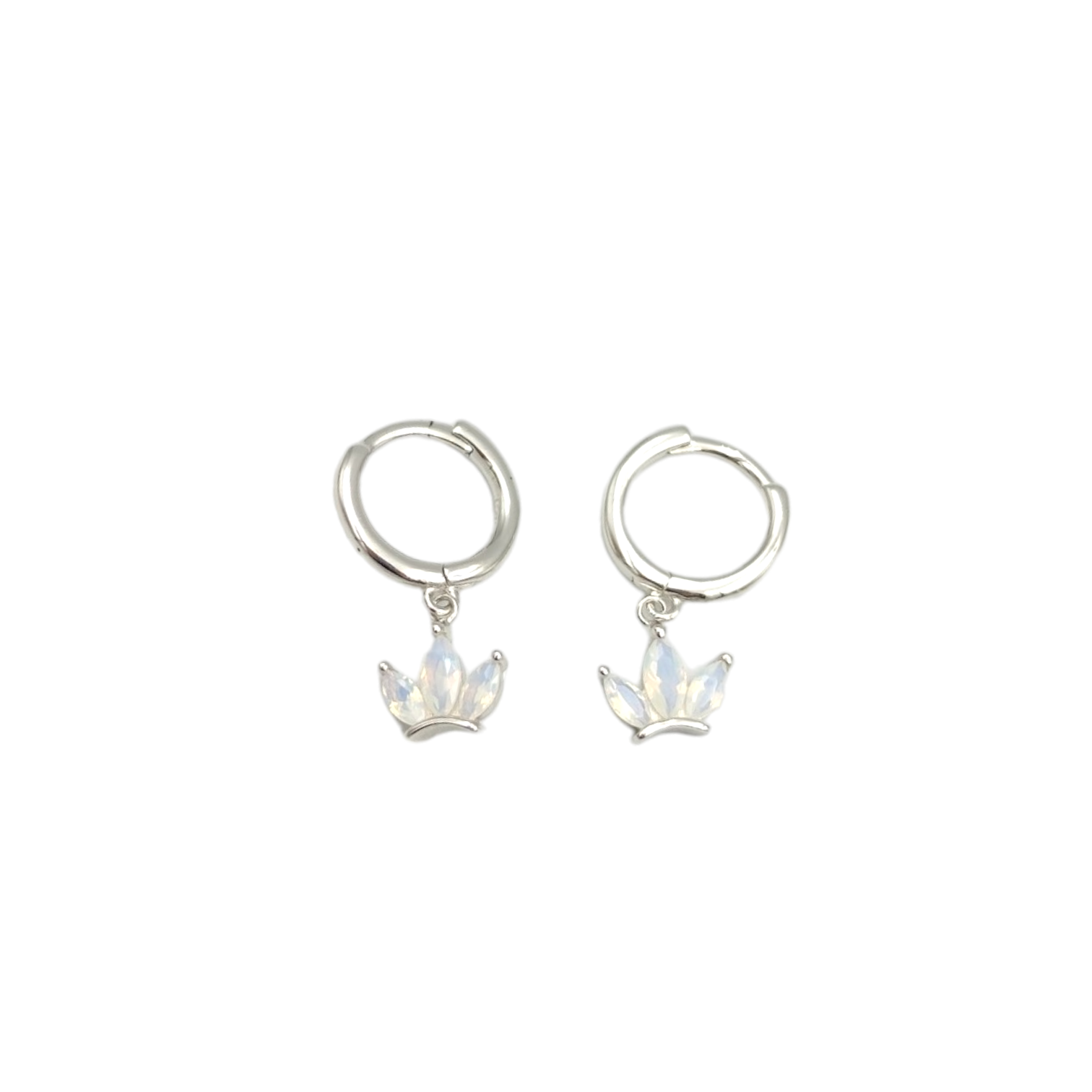 İTHAL MİNİ LOTUS GÜMÜŞ HALKA KÜPE RODYUM BEYAZ - STD