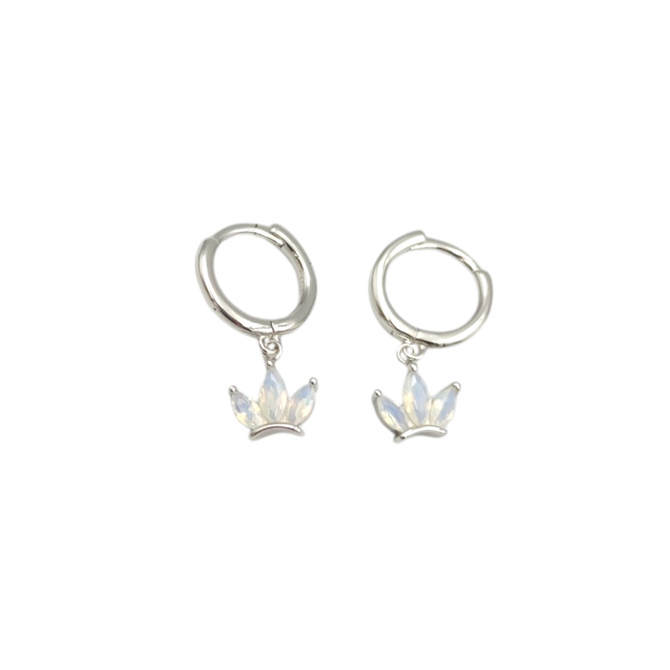 İTHAL MİNİ LOTUS GÜMÜŞ HALKA KÜPE RODYUM BEYAZ - STD