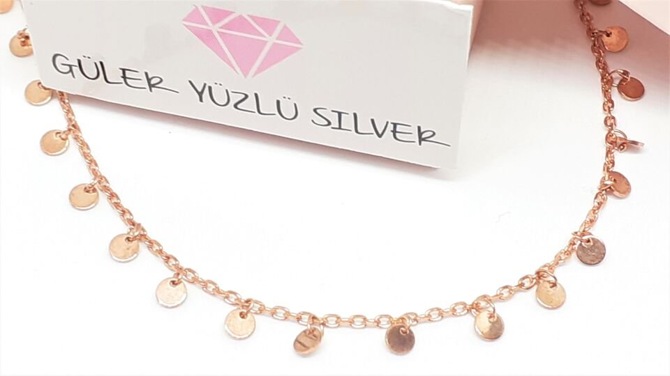 SALLANTILI MİNİMAL PUL GÜMÜŞ KOLYE