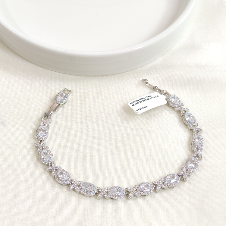 XUPING OVAL TAŞLI BİLEKLİK BEYAZ 17+2 CM