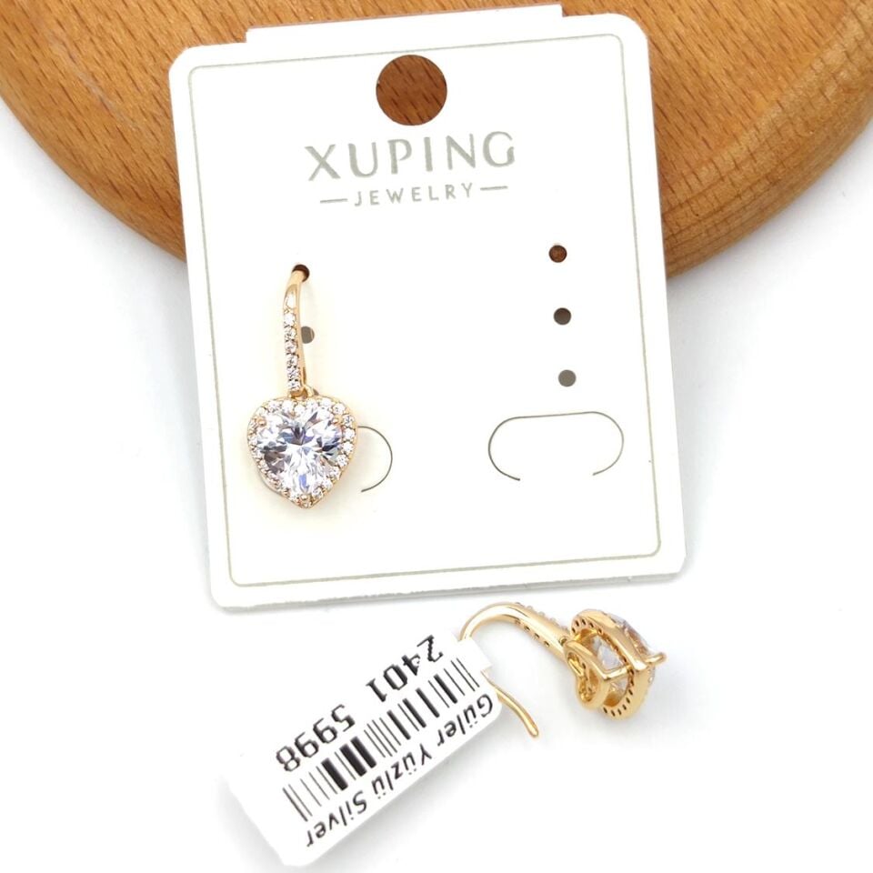 XUPING TAŞLI KALP SALLANTILI KÜPE