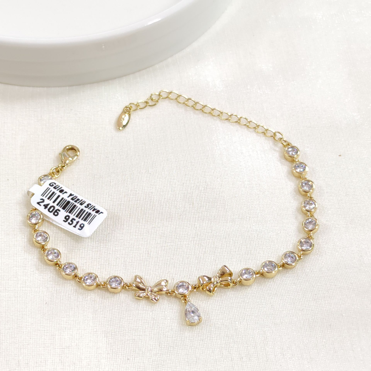 XUPING TAŞLI KELEBEK FİYONK BİLEKLİK GOLD 16+3 CM