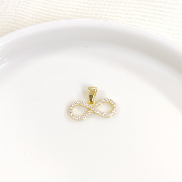 2 CM SONSUZLUK GÜMÜŞ KOLYE UCU STD - ALTIN SARI