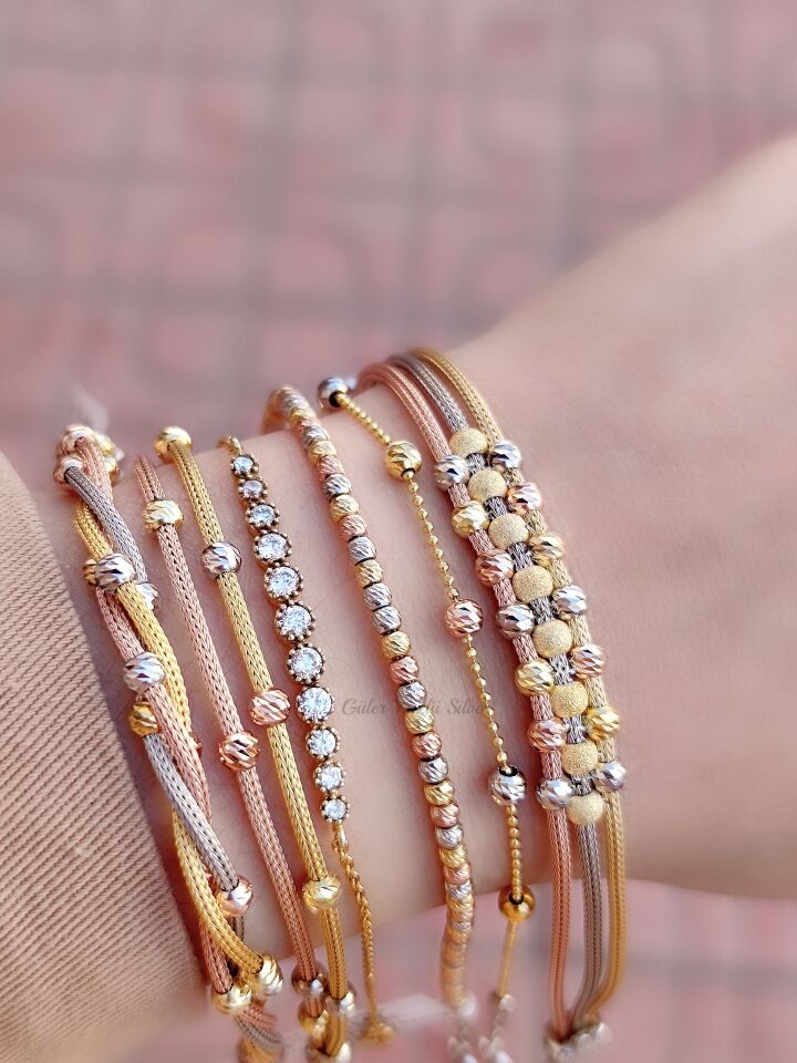 ROSE VE ALTIN 2 SIRA DORİCA GÜMÜŞ BİLEKLİK