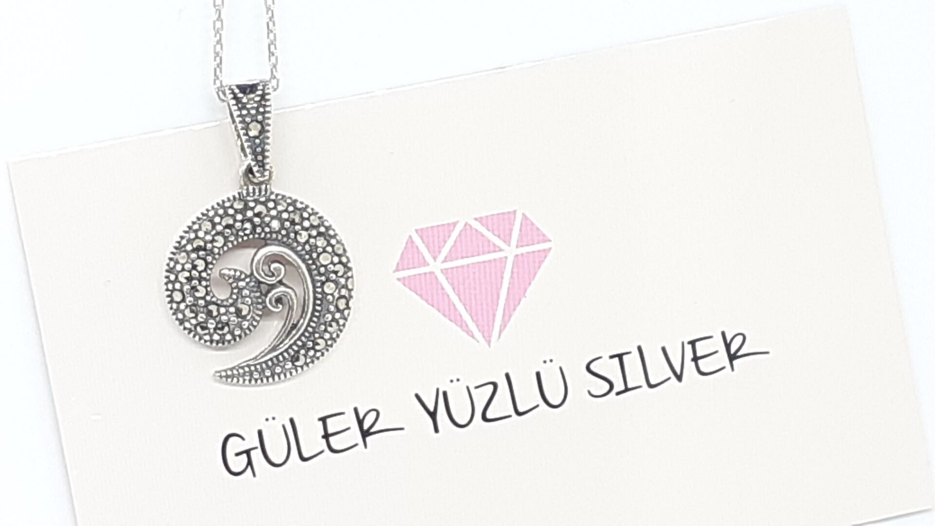 MARKAZİT TASARIM HİLAL GÜMÜŞ KOLYE