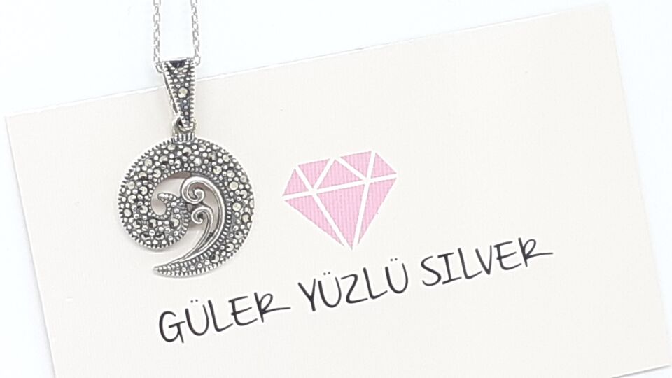 MARKAZİT TASARIM HİLAL GÜMÜŞ KOLYE