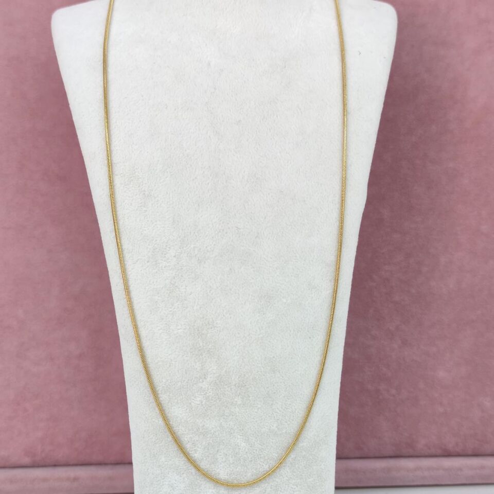 ALTIN KAPLAMA YILAN ÇELİK ZİNCİR 60 CM