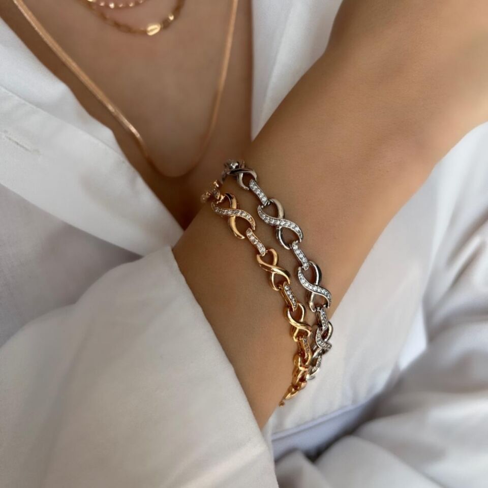 XUPING SONSUZ DETAY TAŞLI BİLEKLİK ROSE BAKIR - STD