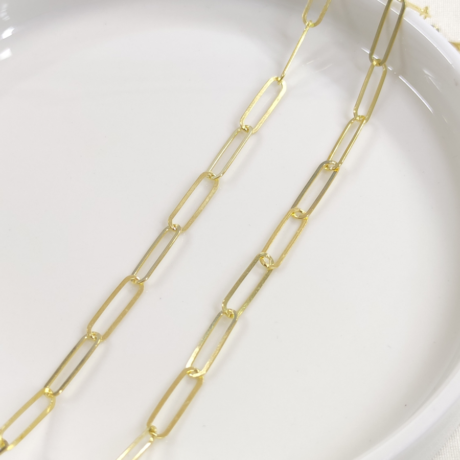 5 MM ATAÇ ZİNCİR GÜMÜŞ KOLYE 50 CM ALTIN SARI - STD