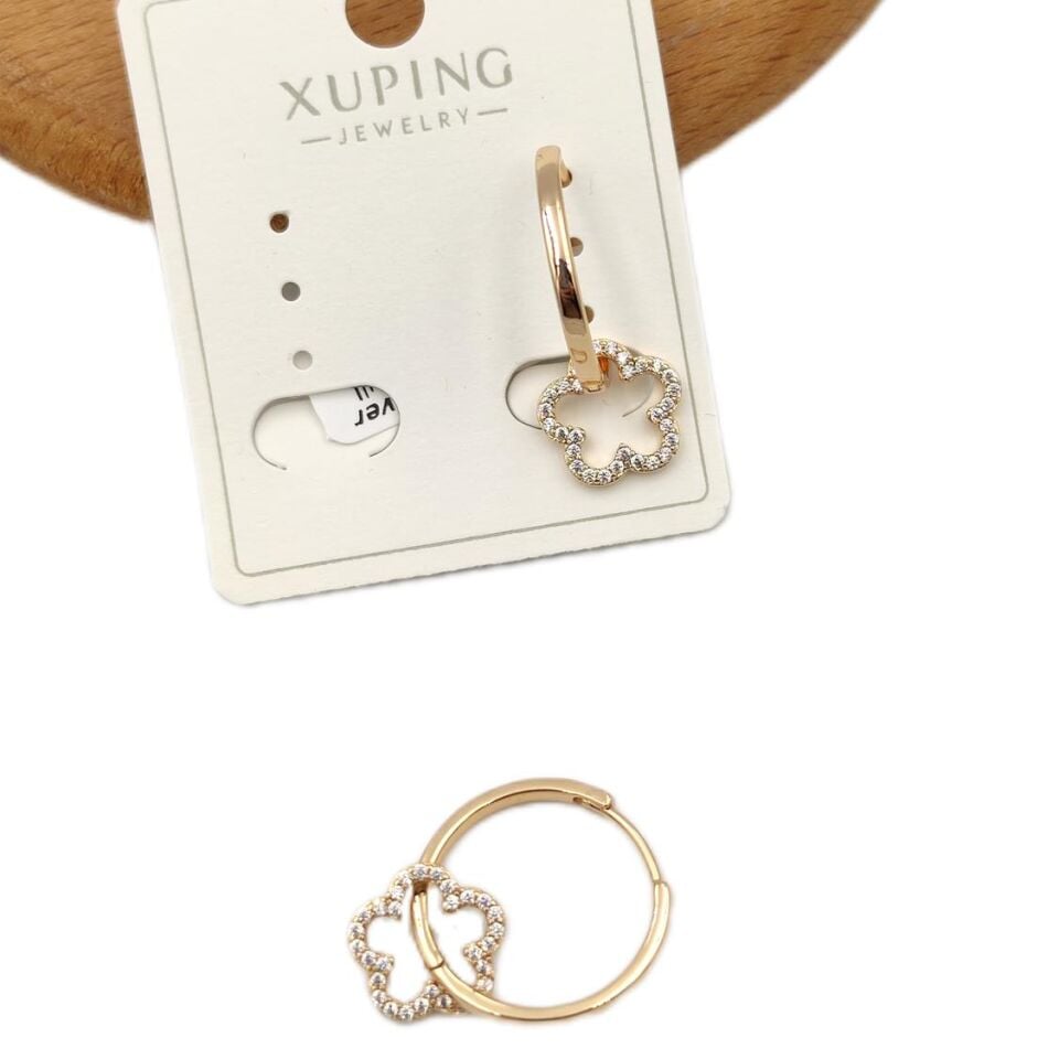 XUPING 15 MM ÇİÇEK DETAY HALKA KÜPE