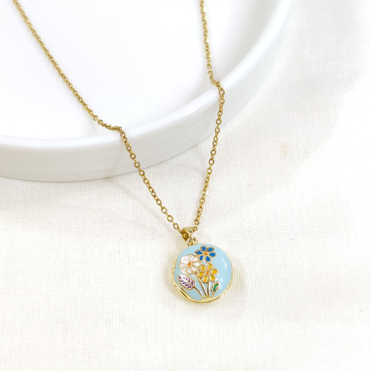 ÇELİK KAPAKLI KOLYE GOLD 40+5 CM