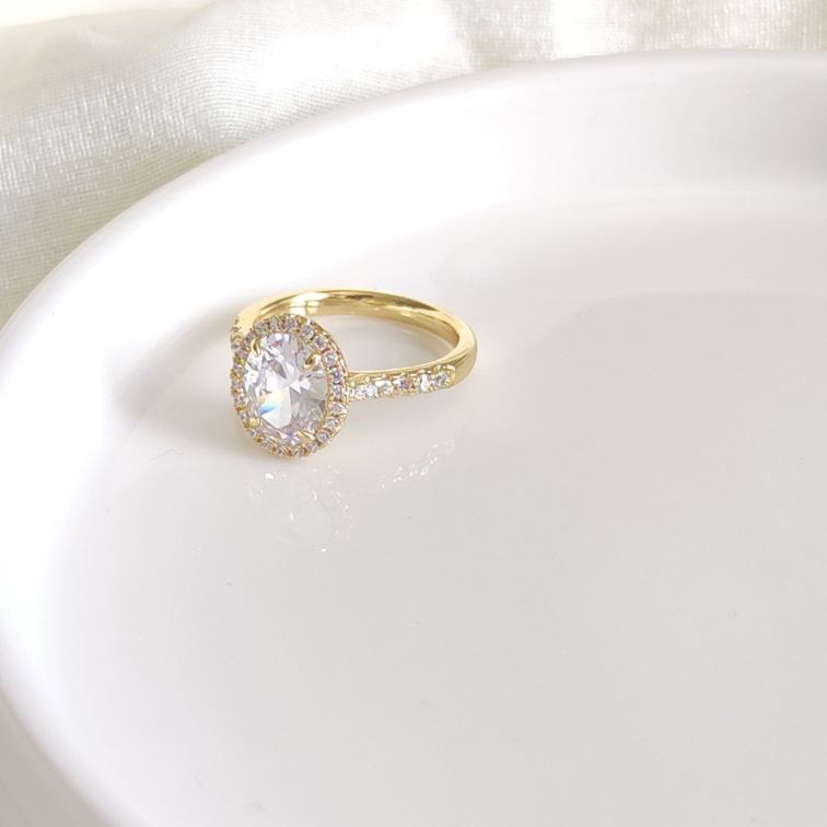 XUPING OVAL TAŞLI GOLD YÜZÜK