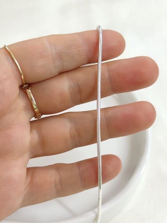 1,85 MM GÜMÜŞ YILAN ZİNCİR BİLEKLİK 22 CM