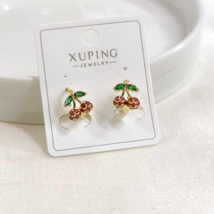 XUPING 10 MM TAŞLI KİRAZ HALKA KÜPE GOLD