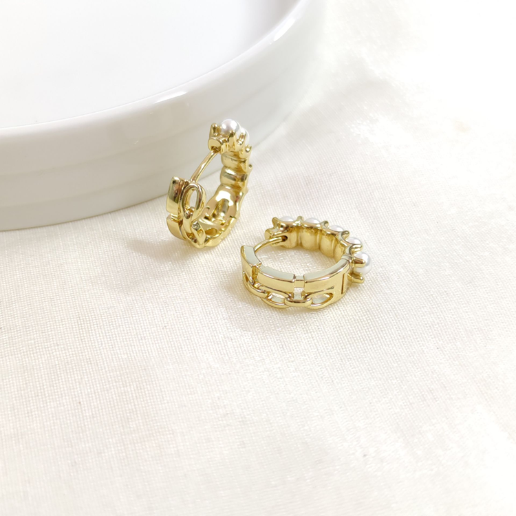 XUPING 15 MM İNCİ HALKA KÜPE GOLD