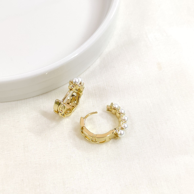 XUPING 15 MM İNCİ HALKA KÜPE GOLD