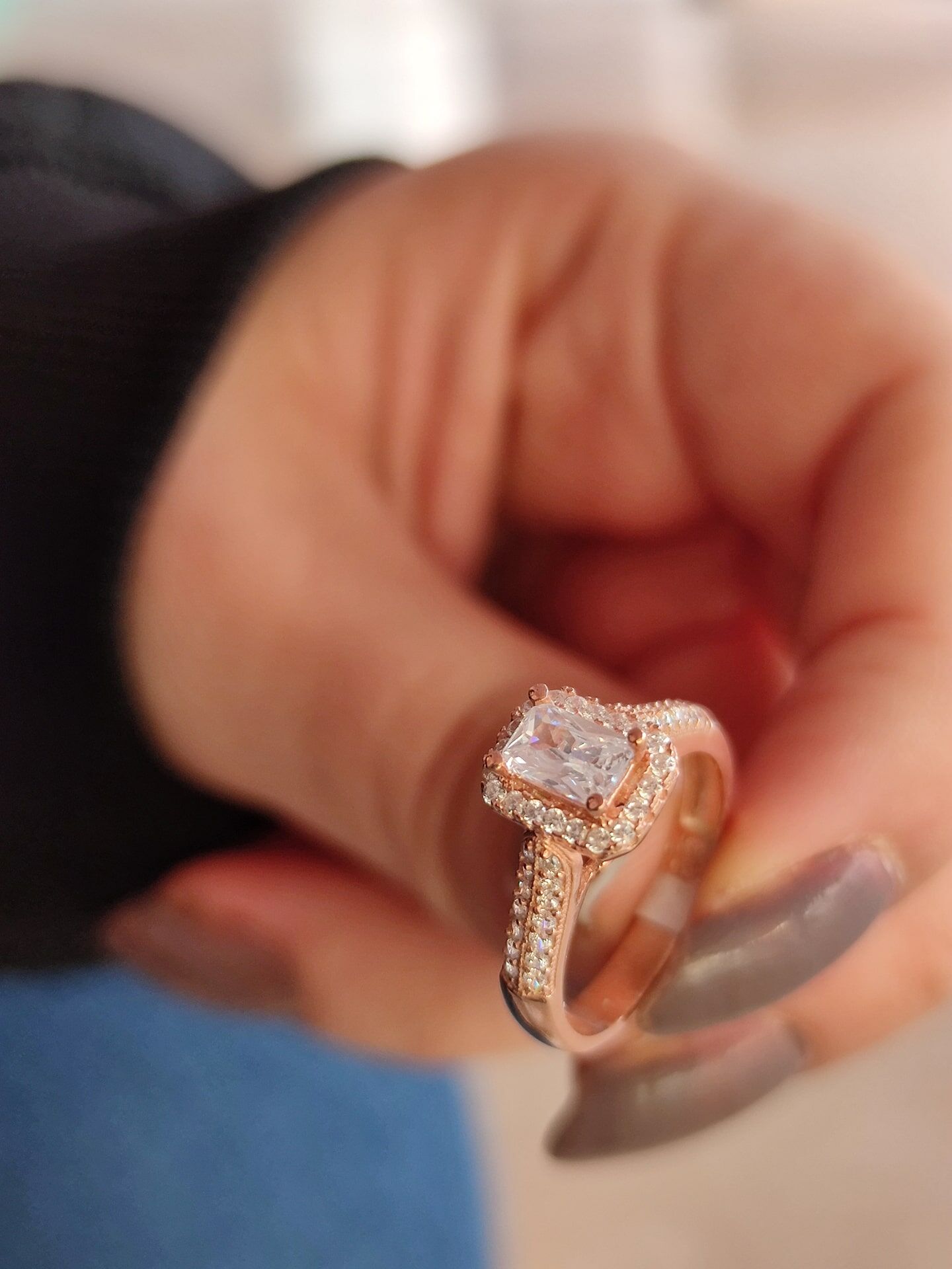 KENARLARI TAŞLI BAGET GÜMÜŞ YÜZÜK K. ROSE BAKIR - 13