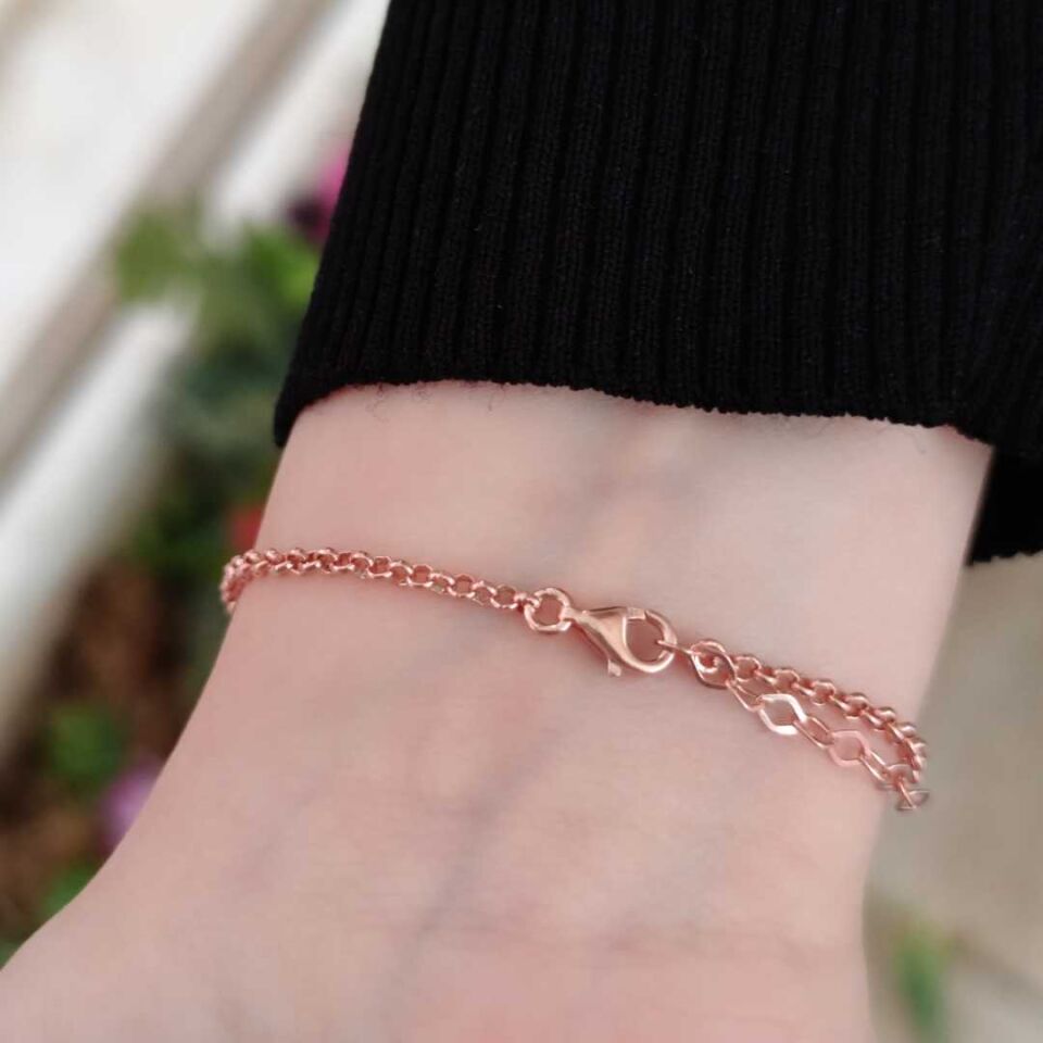 DAMLA DETAY PIRLANTA MONTÜR BAGET GÜMÜŞ BİLEKLİK ROSE BAKIR - STD