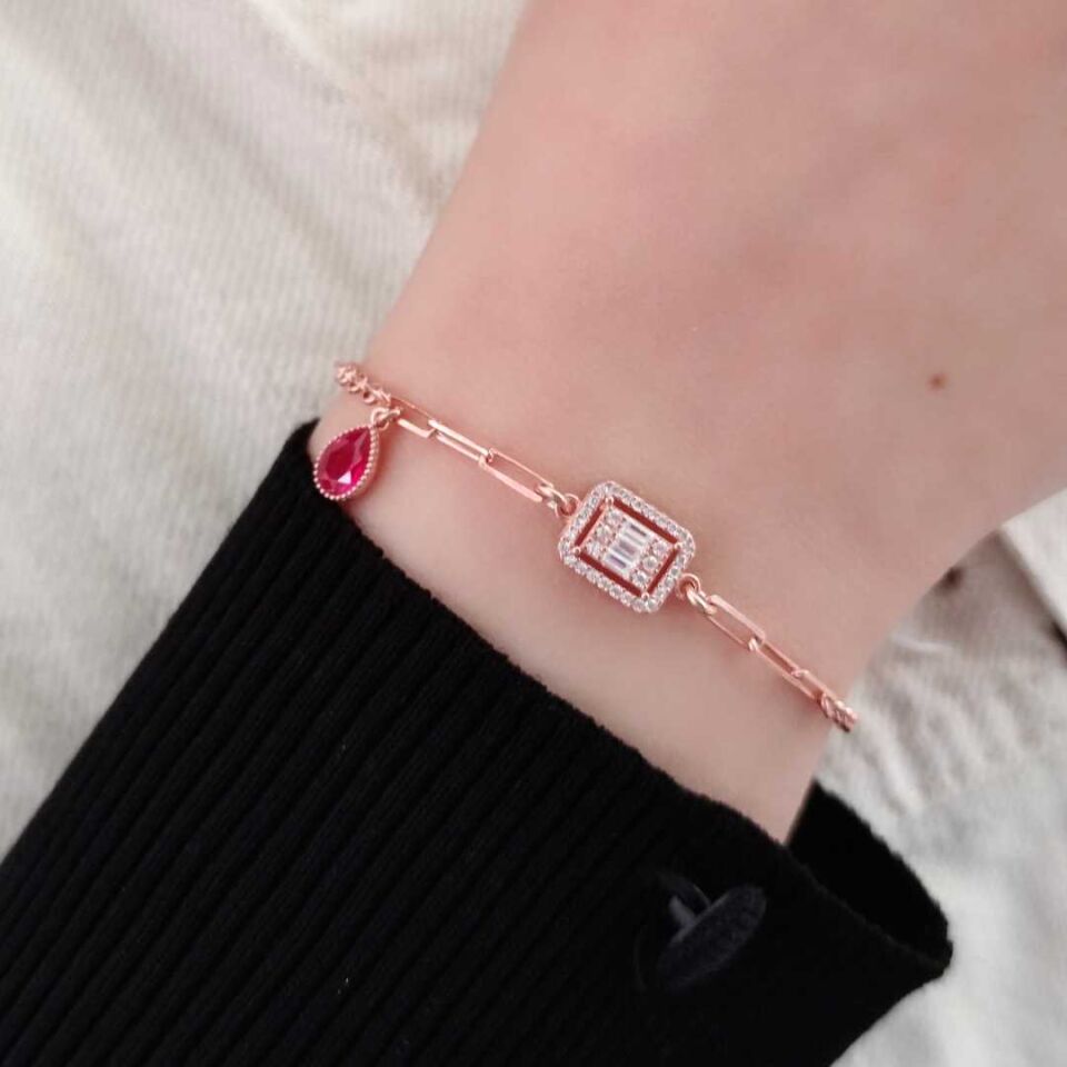 DAMLA DETAY PIRLANTA MONTÜR BAGET GÜMÜŞ BİLEKLİK ROSE BAKIR - STD