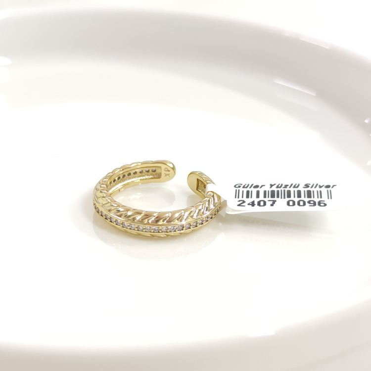 XUPING ALTI AÇIK TAŞLI BAŞAK YÜZÜK GOLD