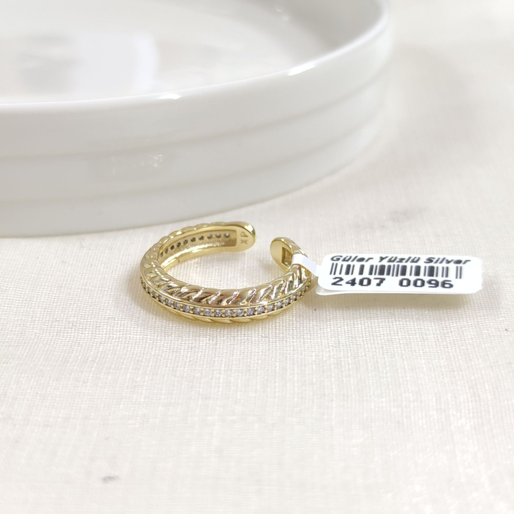 XUPING ALTI AÇIK TAŞLI BAŞAK YÜZÜK GOLD