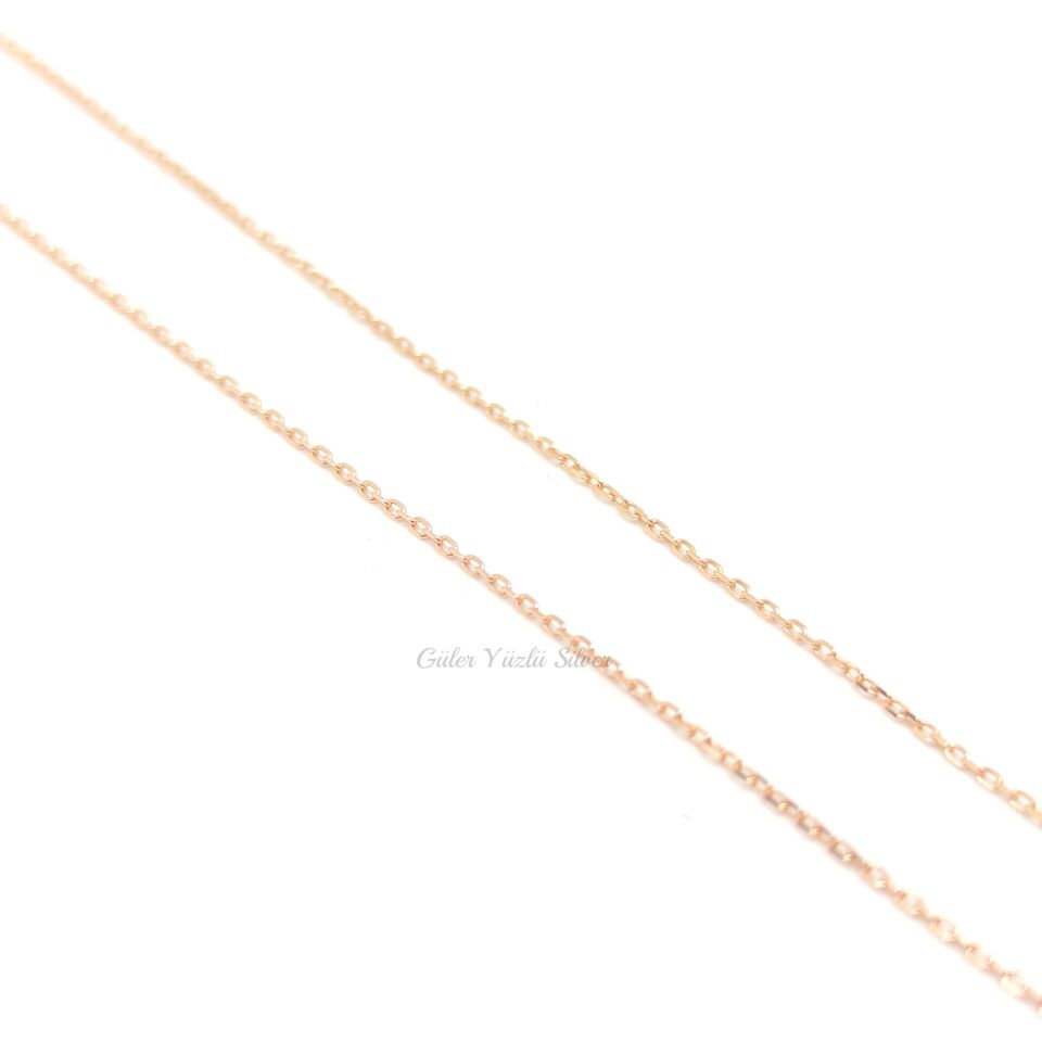 ROSE 30 MİKRON FORSE GÜMÜŞ ZİNCİR 48 CM