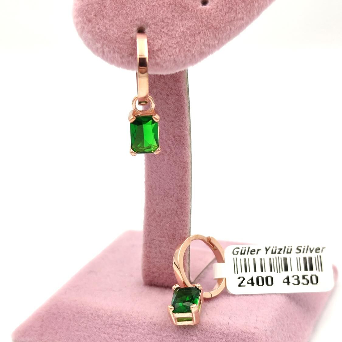 ZÜMRÜT ZİRKON BAGET HALKA GÜMÜŞ KÜPE ROSE BAKIR - STD