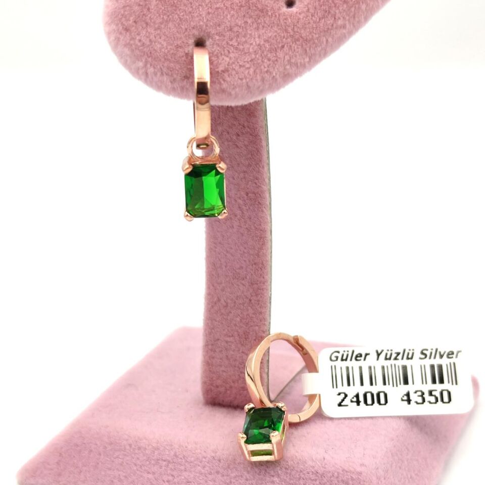 ZÜMRÜT ZİRKON BAGET HALKA GÜMÜŞ KÜPE ROSE BAKIR - STD