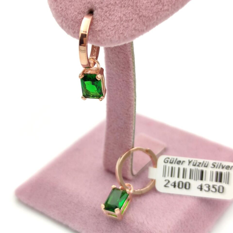 ZÜMRÜT ZİRKON BAGET HALKA GÜMÜŞ KÜPE ROSE BAKIR - STD