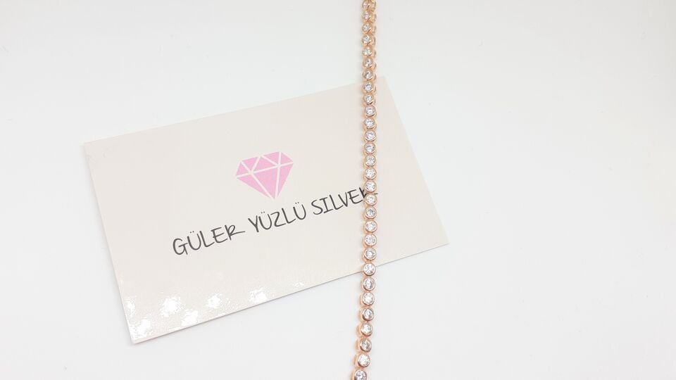 3 MM ZİRKON TAŞLI SU YOLU GÜMÜŞ BİLEKLİK