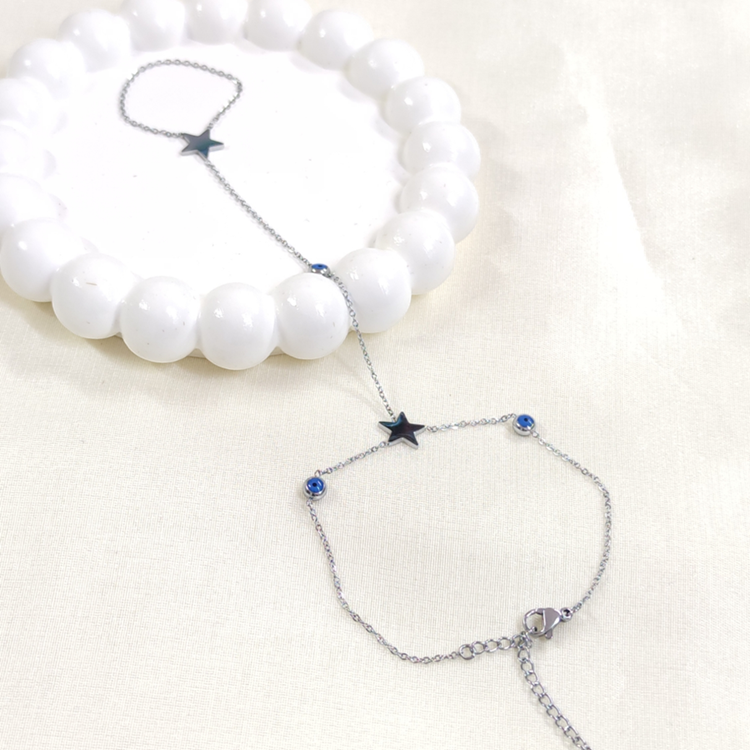 ÇELİK YILDIZ NAZAR BONCUKLU ŞAHMERAN BEYAZ - STD