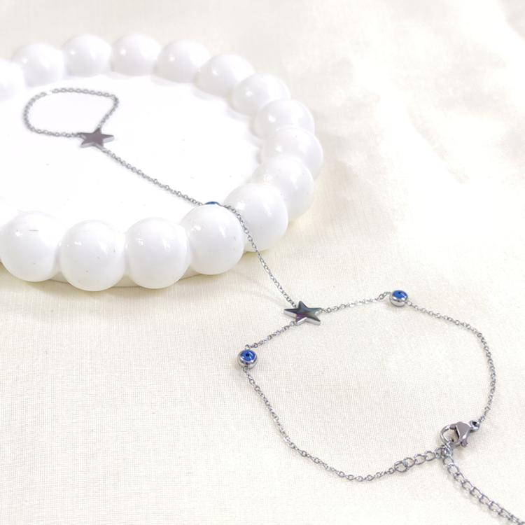 ÇELİK YILDIZ NAZAR BONCUKLU ŞAHMERAN BEYAZ - STD